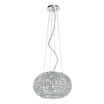 Image of Fan Europe Lighting - Fan Europe CONCERT 5 Light Pendant Ceiling Light Chrome, K9 Crystals 45x28cm