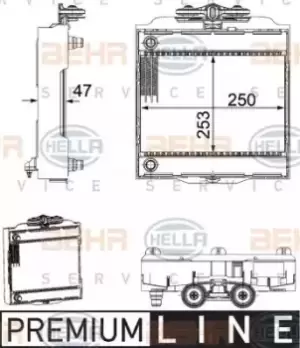 Image of x1 Behr Heat Exchanger 8MK376746-511 Genuine replacement part for Car Made in DE