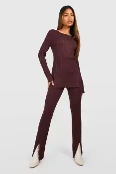 Image of Mixed Rib Knitted Co-ord