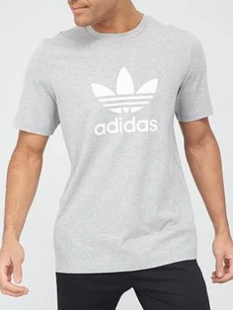 Image of adidas Originals Trefoil T-Shirt - Medium Grey Heather, Size S, Men