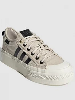 Image of adidas Originals Nizza Platform - Off White, Size 4, Women