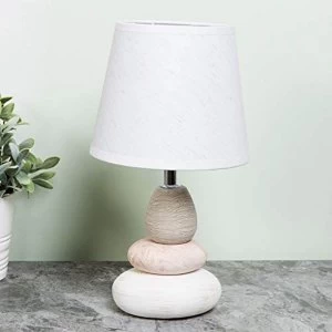 Image of HESTIA? Pebble Lamp with White Shade 15cm
