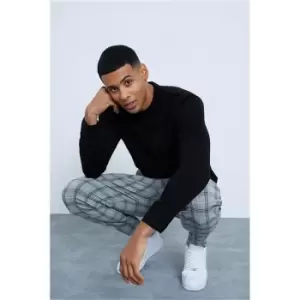 Image of I Saw It First Black Muscle Fit Cable Knit Jumper - Black