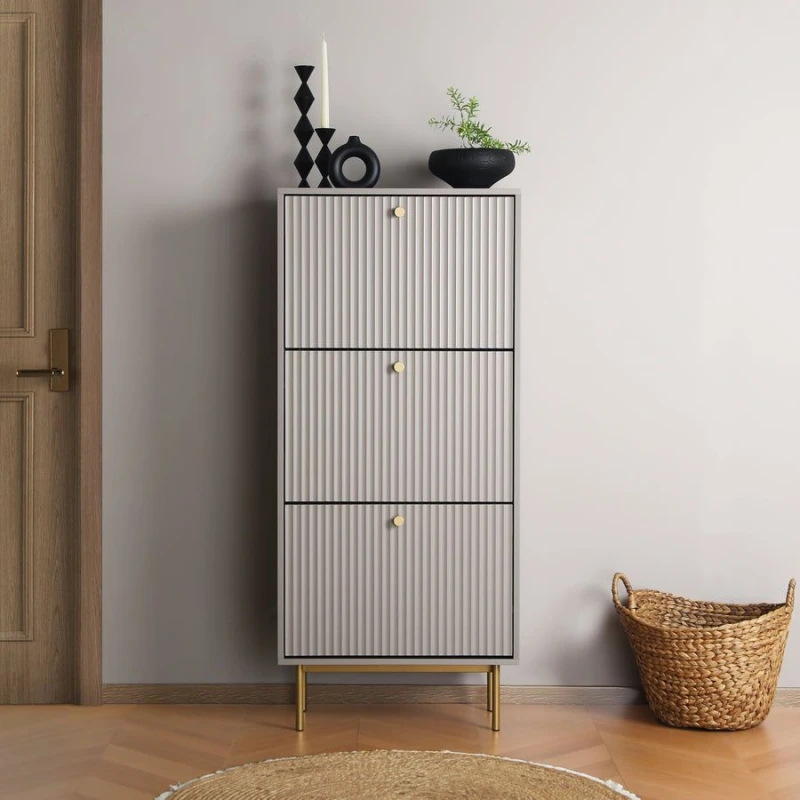 Image of Home Garden Direct Devon - Shoe Cabinet - Grey Grey Unisex