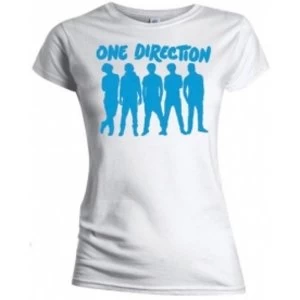 Image of One Direction Silhouette Blue on Wht Skinny TS: Medium