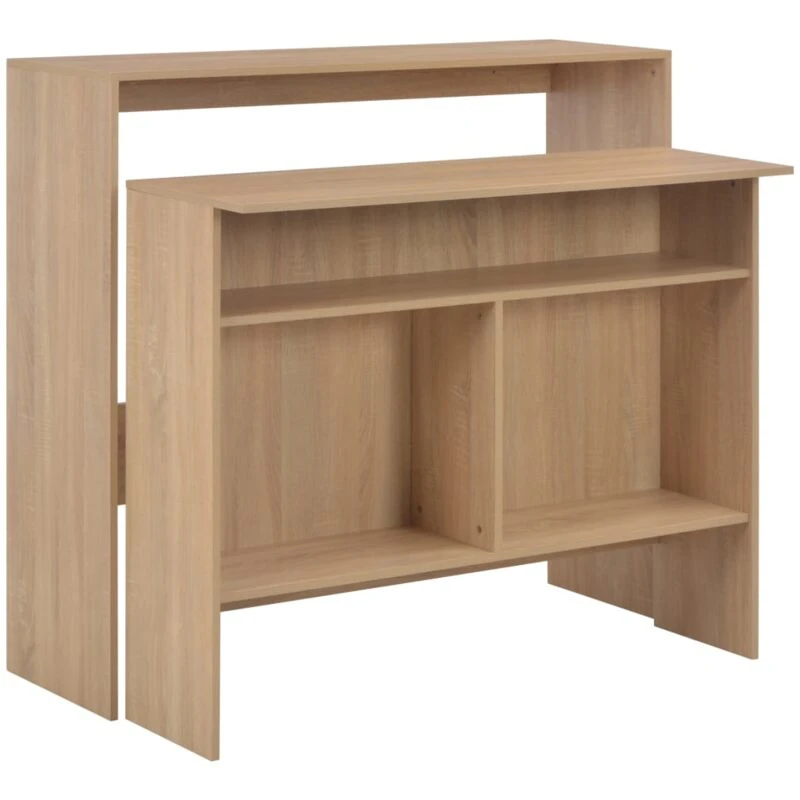 Image of VIDAXL Bar Table with 2 Table Tops Oak 130x40x120cm Vidaxl 280219