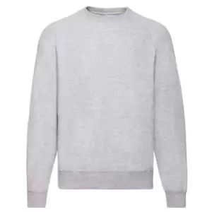 Image of Fruit Of The Loom Adults Unisex Classic Raglan Sweatshirt (3XL) (Heather Grey)