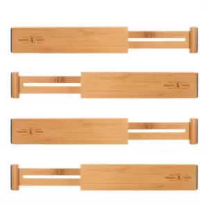 Image of Bamboo Adjustable Drawer Dividers Pack of 4 - Small M&W
