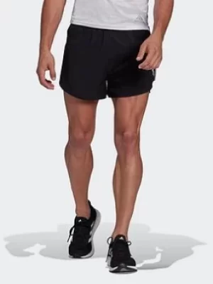 image of adidas Fast Reflective Split Shorts, Black Size M Men