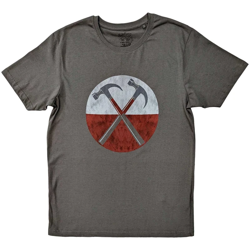 Image of Pink Floyd Pink Floyd Men The Wall Hammers Vintage T-Shirt in Charcoal Size: large Charcoal L Male 5063377354812