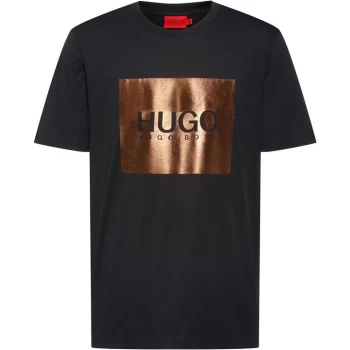 Image of Hugo Boss Dolive Metallic Logo T-Shirt Black Size M Men