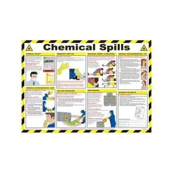 Image of Chemical Spills Poster - 59cm x 42cm - A608T - Safety First Aid