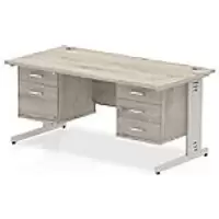 Image of dynamic Ergonomic Desk Impulse MIRDW16FP2FP3GRY Grey Oak 1600 mm x 800 mm x 730 mm