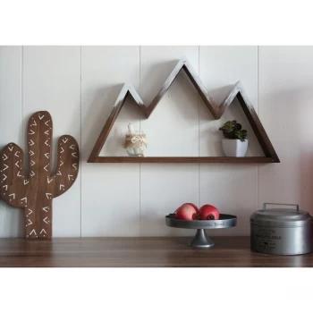 Image of Snowy Mountain Walnut Decorative Wooden Wall Accessory