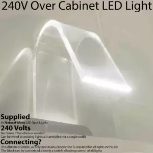 Image of 4x Over Cabinet LED Kit natural white Curved Glass Light Bathroom Make Up Lamp