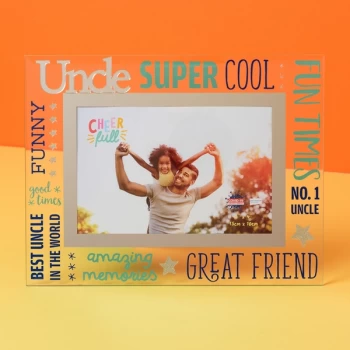 Image of 6" x 4" Cheerful Glass Photo Frame - Uncle