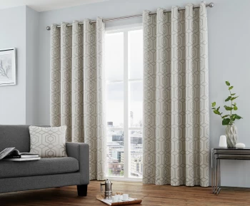 Image of Curtina Camberwell Eyelet Curtains - 117x183cm - Silver