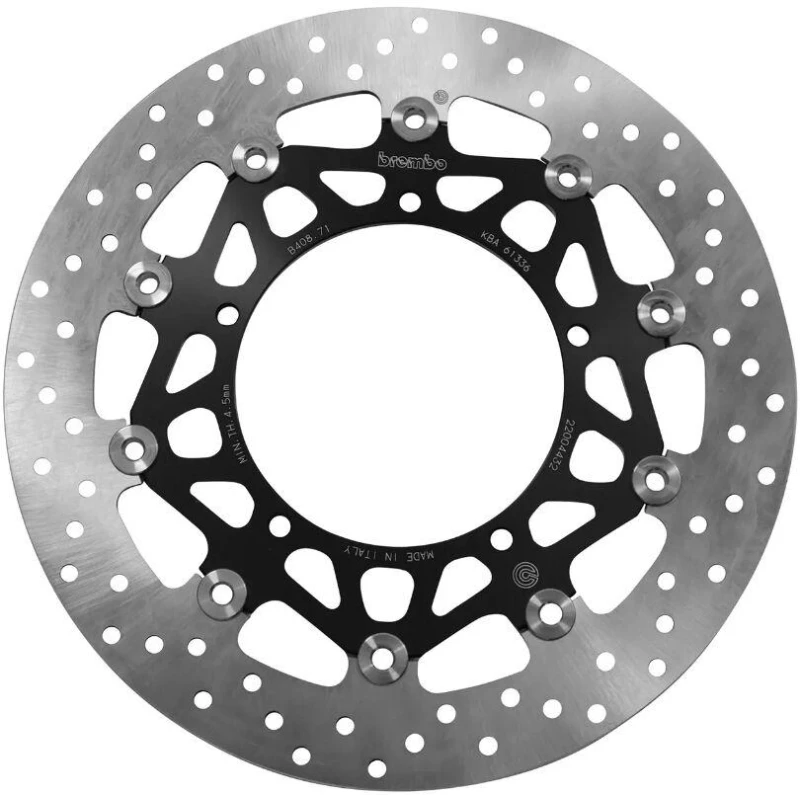 Image of 78B40871 - Brembo Oro Prime Line Floating Brake Disc For Yamaha FZ1 1000 S Fazer 2006-2014 Front Black/Silver/Stainless Steel 78B40871