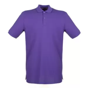 image of Henbury Mens Modern Fit Cotton Pique Polo Shirt (3XL) (Purple)