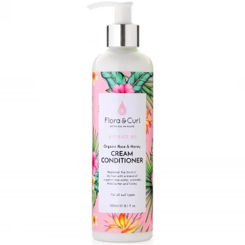 image of Flora & Curl Organic Rose & Honey Cream Conditioner 300ml