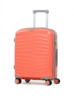 image of Rock Luggage Sunwave Peach 8 Wheel Cabin Peach Suitcase