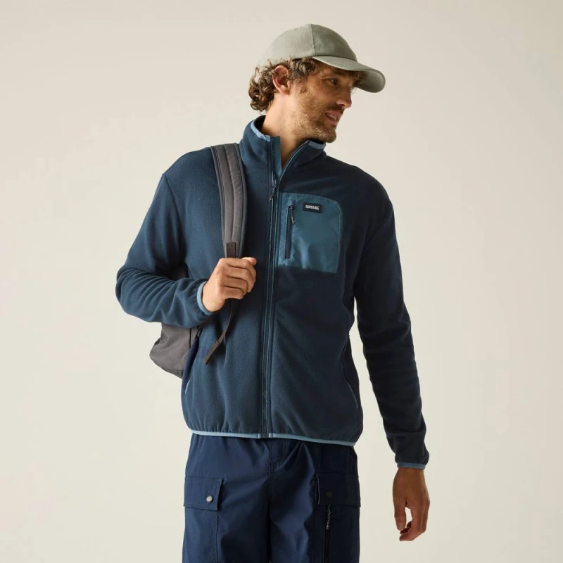 Image of Regatta Mens Frankie Full Zip Fleece in Navy Size: Medium Navy Male M