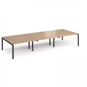 image of Adapt triple back to back desks 4200mm x 1600mm - Black frame and