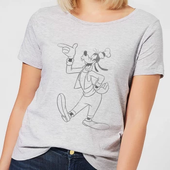 Disney Mickey Mouse Goofy Classic Womens T-Shirt - Grey - M