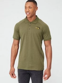 The North Face Raglan Jersey Polo - Olive Size 2XL, Men