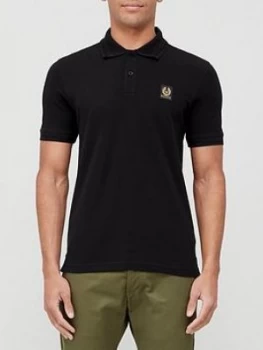 Image of Belstaff Chest Logo Polo Shirt - Black