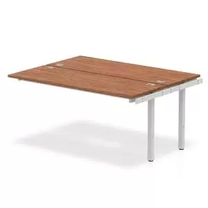 Image of Impulse Bench B2B Ext Kit 1600 Silver Frame Office Bench Desk Walnut