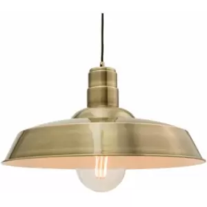 image of Hanging Ceiling Pendant Light gloss brass Industrial Dish Lamp Bulb Holder Kit