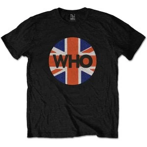 image of The Who - Union Jack Circle Unisex Large T-Shirt - Black