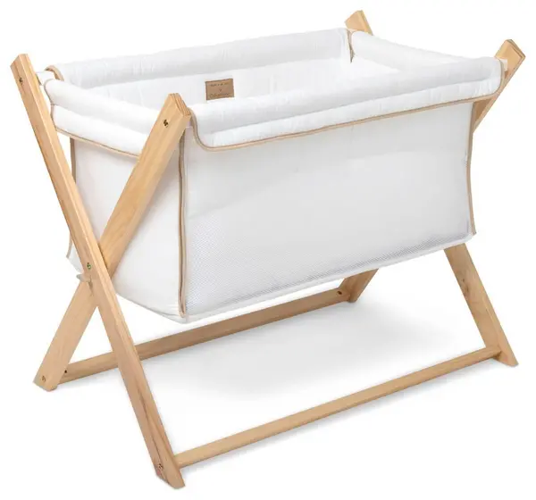 Image of Clair de Lune Organic Natural Folding Crib - White