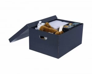 Image of Fellowes Bankers Cardboard Storage Box Medium Duty Pack of 4 Black