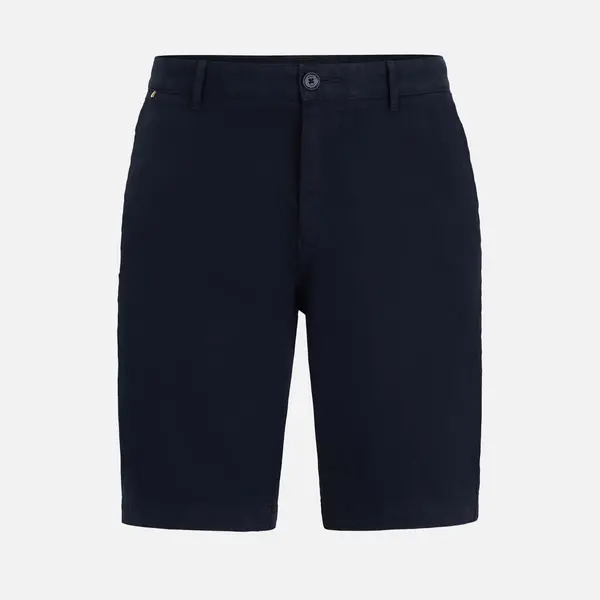 Image of BOSS Black Slice Cotton-Twill Blend Shorts - M Blue Shorts male 50512524-404 M