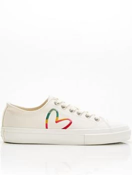 Image of Paul Smith Kinsey Heart Lace Up Trainers - Off White