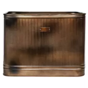 image of Ivyline Large Rectangular Copper Outdoor Metal Planter Hampton