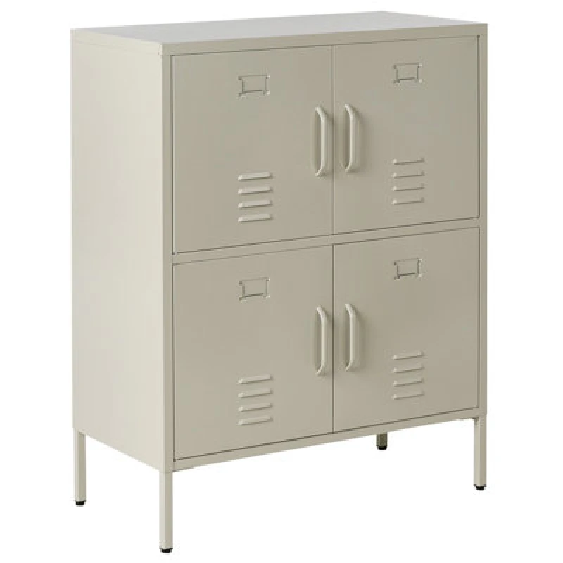 Image of Beliani Storage Unit Holbeck Metal Light Beige