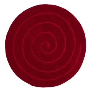 Image of Spiral Circle Rug Red