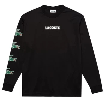 image of Lacoste Long Sleeve Tee - Black