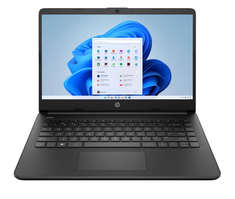 Image of HP 14s-dq0007na Intel Celeron N4120 Laptop 35.6cm (14") HD 4GB DDR4-SDRAM 64GB eMMC WiFi 5 (802.11ac) Windows 11 Home in S mode Black B67DKEA