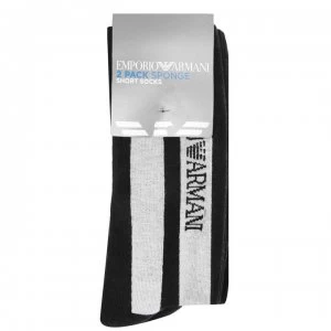 Image of Emporio Armani 2 Pack Spring Socks Black/White