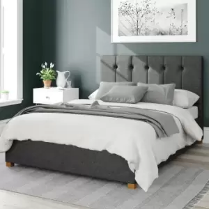 Image of Aspire Hepburn Twill Kingsize Ottoman Bedframe - Charcoal