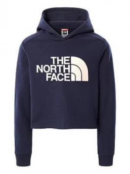 Image of The North Face Girls Drew Peak Crop Pullover Hoodie - Navy