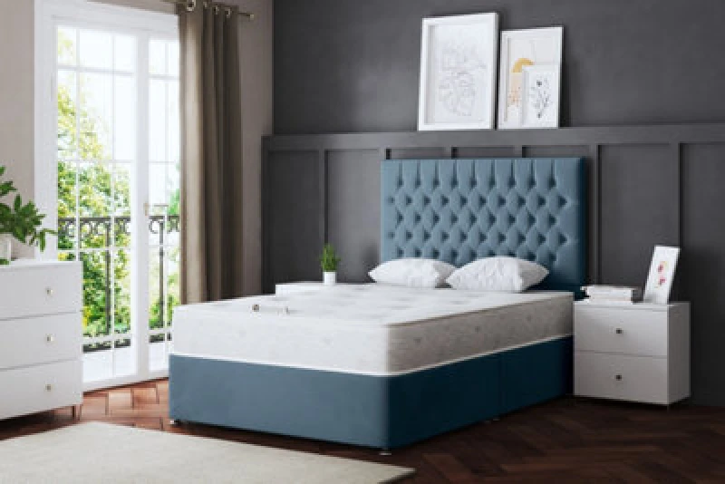 Image of DS LIVING Seraphine Blue Chesterfield Divan Bed Single AM_CHSTFLD_SIN_BLU