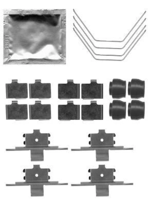 Image of HELLA Brake pad fitting kit HELLA 8DZ 355 204-951