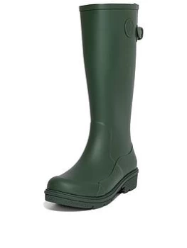 image of FitFlop Wonderwelly Tall Wellington Boots - Green, Size 5, Women