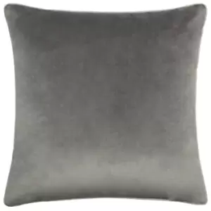 Image of Meridian Velvet Cushion Charcoal/Dove, Charcoal/Dove / 55 x 55cm / Polyester Filled