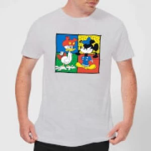 Image of Disney Mickey And Donald Clothes Swap Mens T-Shirt - Grey - 3XL